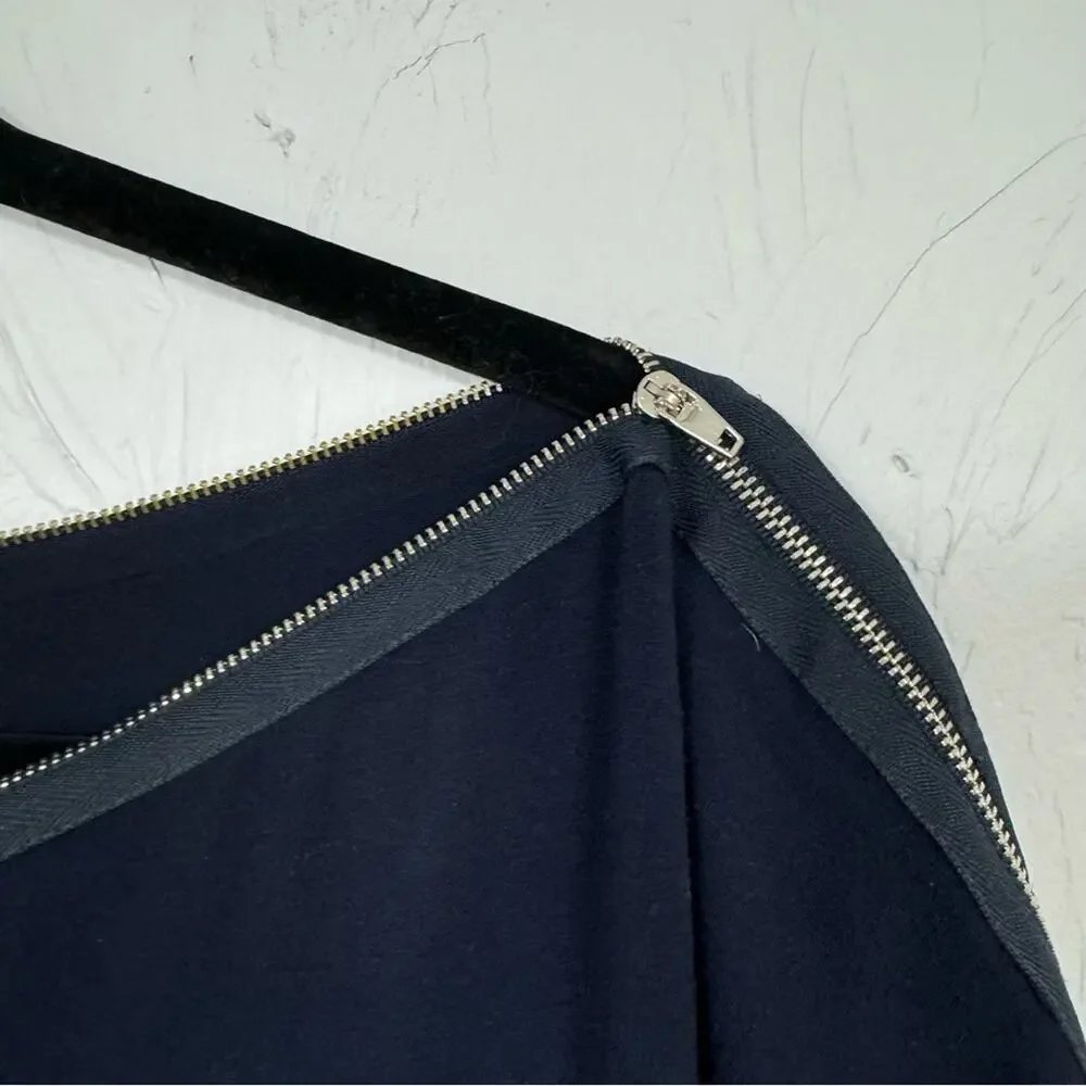 Bailey 44 Navy Blue Zip Boat Neck Y2K Blouse Womens L Preppy Girly Short Sleeve - Picture 6 of 11